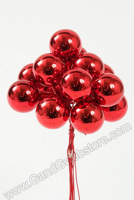 25mm Gloss Glass Ball Ornament Red Pkg/144