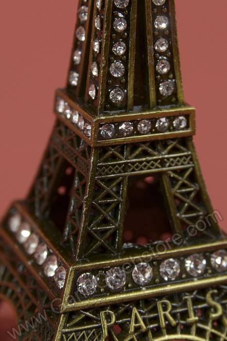 5" Metal Eiffel Tower W/rhinestones Gold
