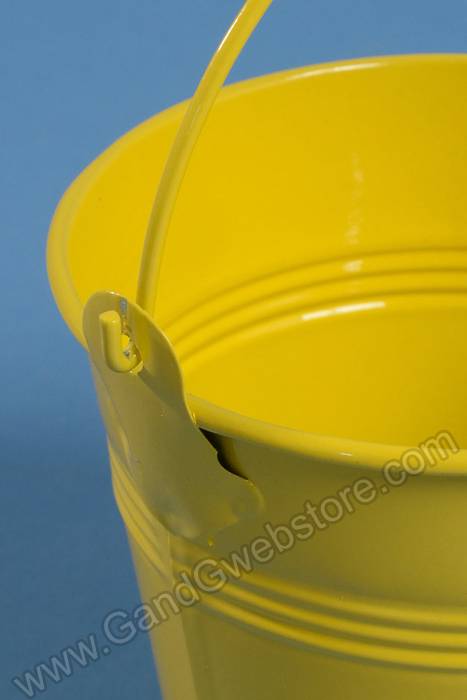 3.5" X 3.75" Metal Bucket W/handle Yellow