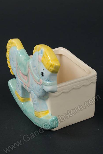 3" Rocking Horse Planter Blue