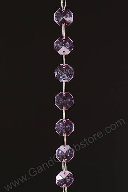 72" Acrylic Octagonal Bead Garland Fuchsia