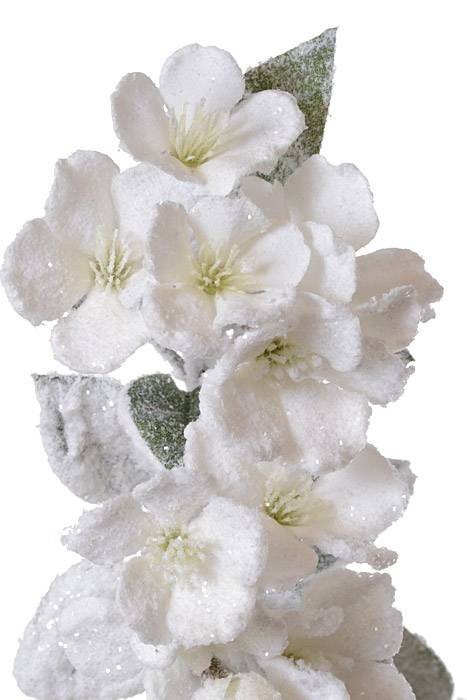 35" Snow Quince Blossom Spray Snow/white
