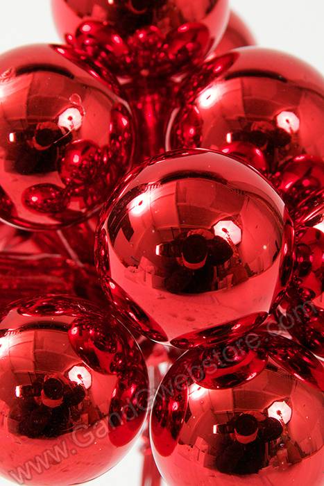 25mm Gloss Glass Ball Ornament Red Pkg/144