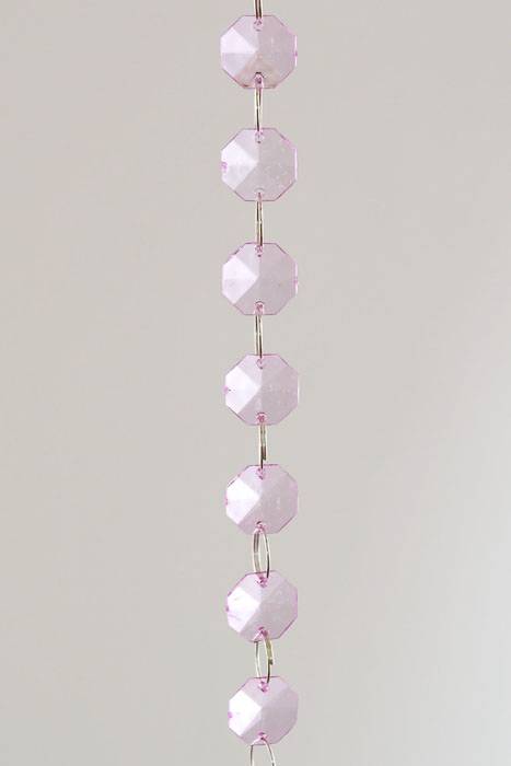 72" Acrylic Octagonal Bead Garland Fuchsia