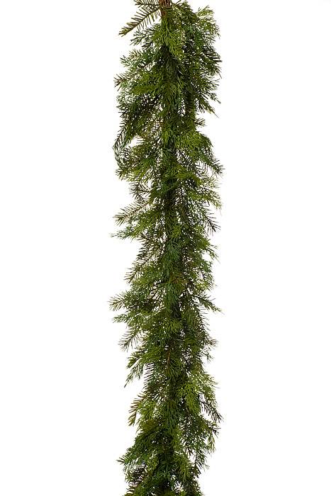 6 Ft Cedar/pine Garland Green Two Tones