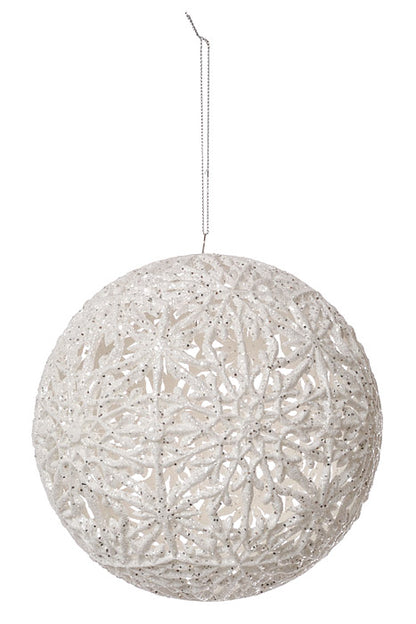150Mm Snowflake Hollow Ball Ornament (White)