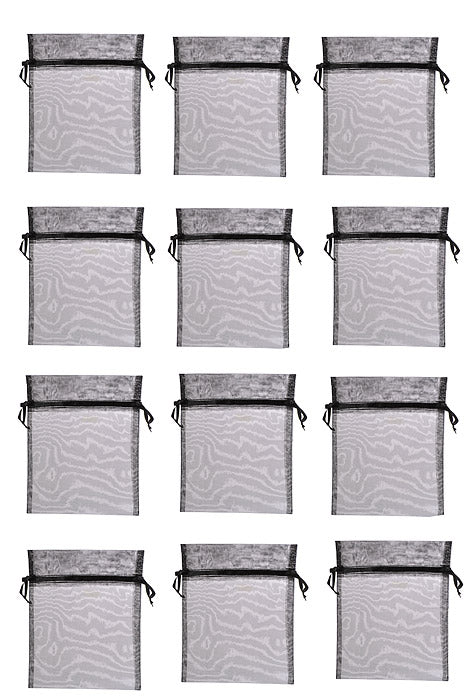 8" X 10" Organza Bag Black