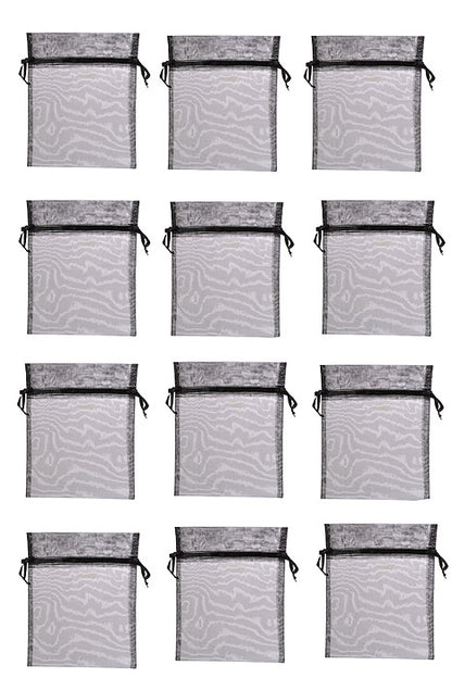 8" X 10" Organza Bag Black
