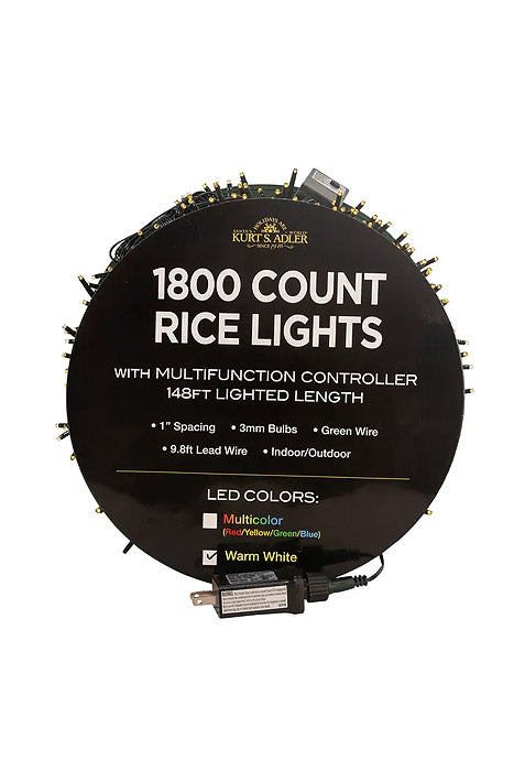 148Ft 1800 Light Led Rice Light Garland Warm White