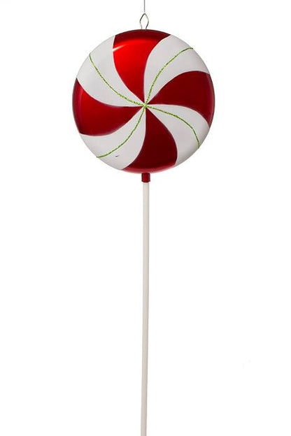42" Lollipop Candy W/glitter Red/white
