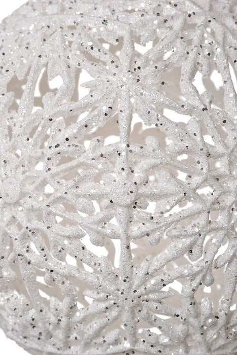 150Mm Snowflake Hollow Ball Ornament (White)