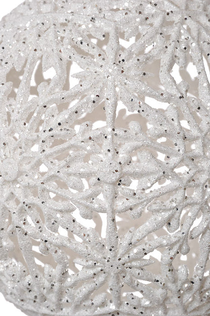 150Mm Snowflake Hollow Ball Ornament (White)
