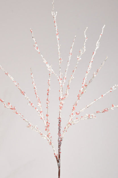 35" Sequin Glitter Ice Twig Spray Red/White