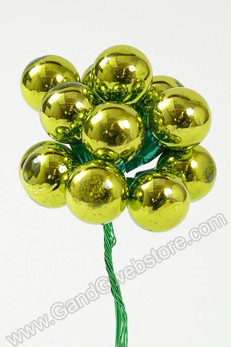 25mm Gloss Glass Ball Ornament Apple Green Pkg/144