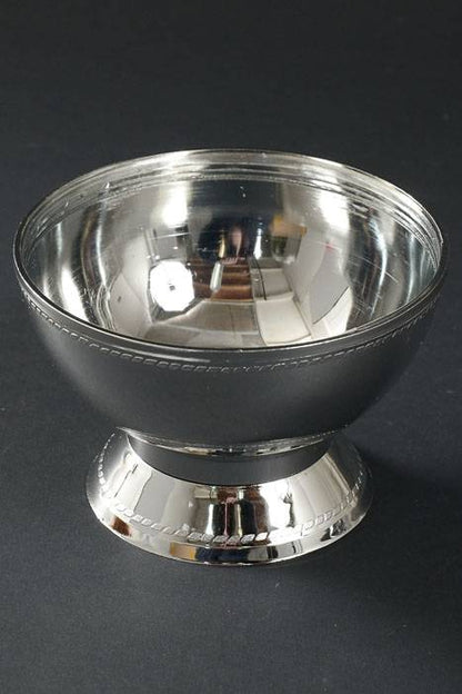 5" X 3.25" Plastic Designer Bowl Silver Pkg/6