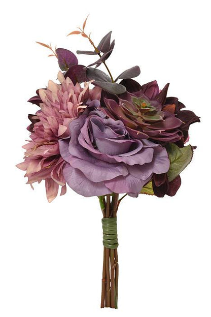 15&quot; Silk Dahlia Rose Succulent Purple