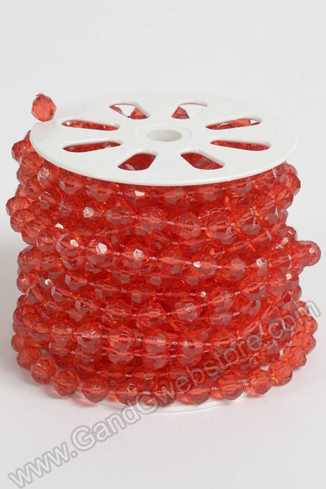 10yds Bead Garland Roll Red