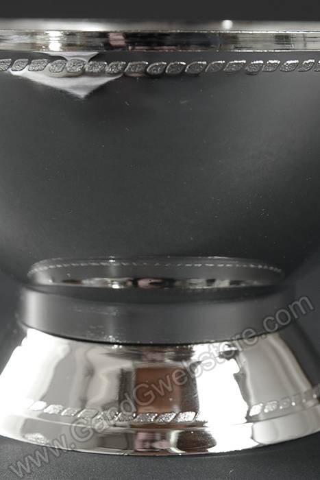 5" X 3.25" Plastic Designer Bowl Silver Pkg/6