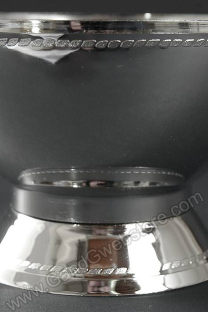 5" X 3.25" Plastic Designer Bowl Silver Pkg/6