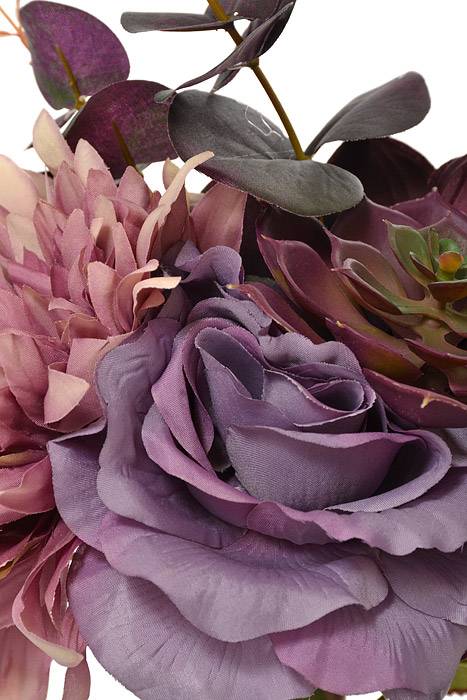 15&quot; Silk Dahlia Rose Succulent Purple