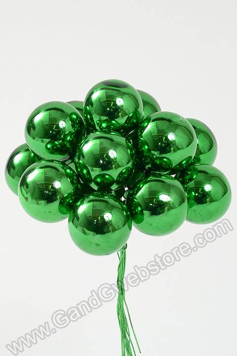 25mm Gloss Glass Ball Ornament Green Pkg/144