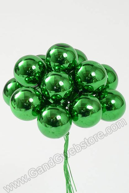 25mm Gloss Glass Ball Ornament Green Pkg/144