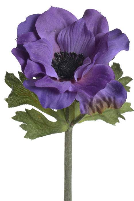 15&quot; Silk Anemone Spray Eggplant Pkg/3