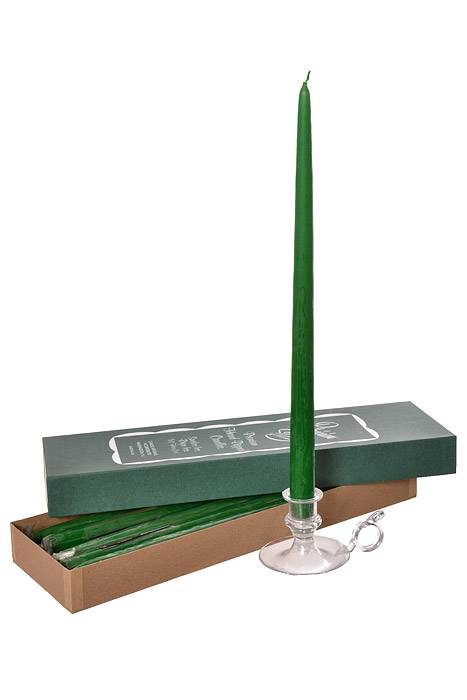 15" Patrician Taper Holiday Green Box/12