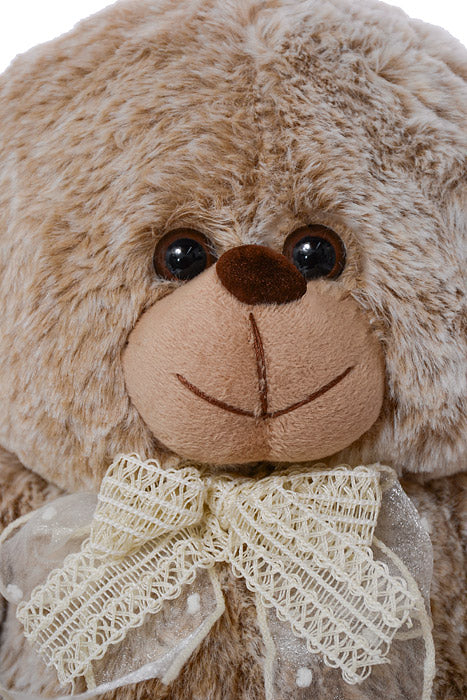 12" Bear With Bow Cream