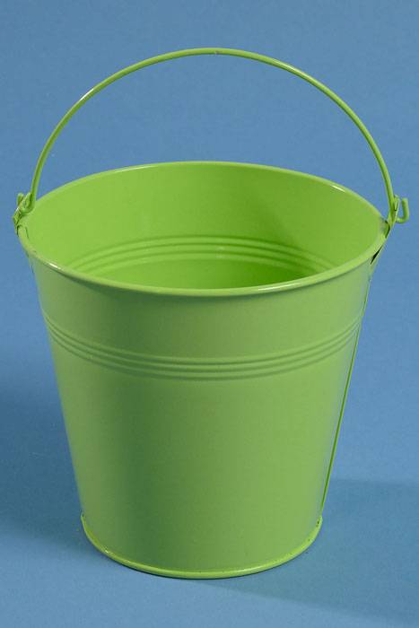 4.75" X 5" Metal Bucket W/handle Apple Green