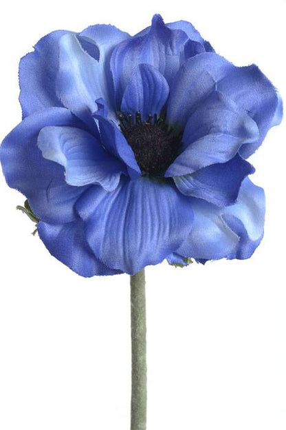 15" Silk Anemone Spray Blue Pkg/3