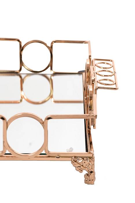 16/20" Metal/Mirror Rectangular Tray Gold