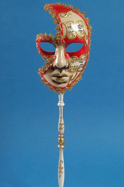 20" Lady Mask W/stick Tan/red/gold
