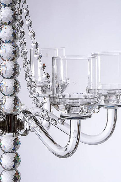 33.5" 6-arm Glass Candelabra Clear