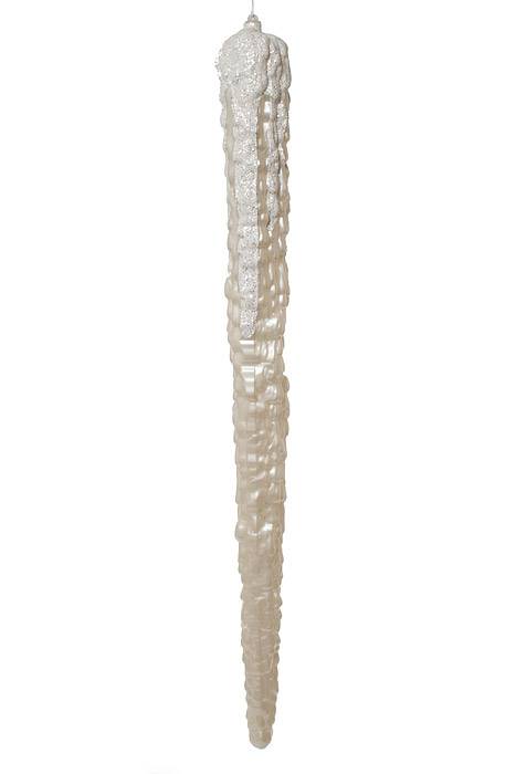 36" Plastic Icicle W/glitter Candy Apple White