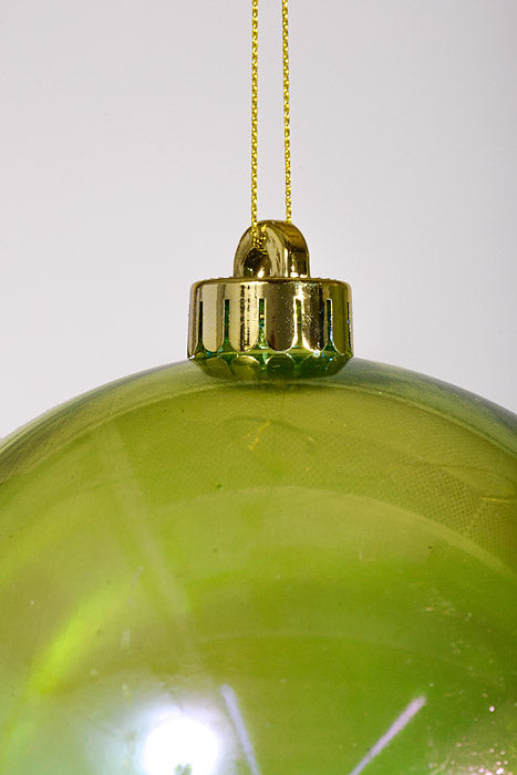 140Mm Clear Ball Ornament Green/Iridescent Pkg/2