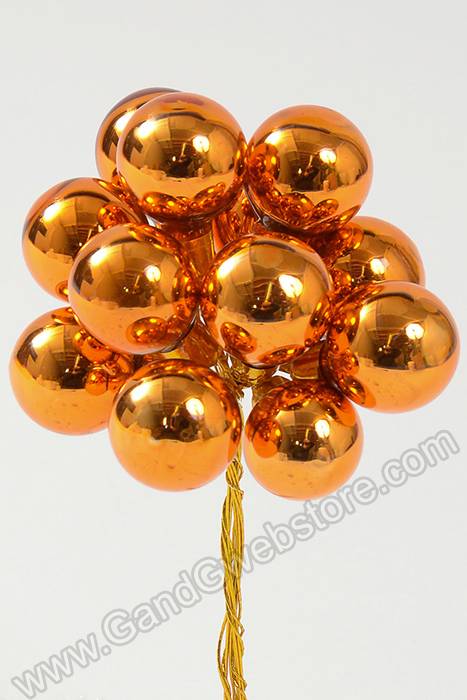 25mm Gloss Glass Ball Ornament Copper Pkg/144
