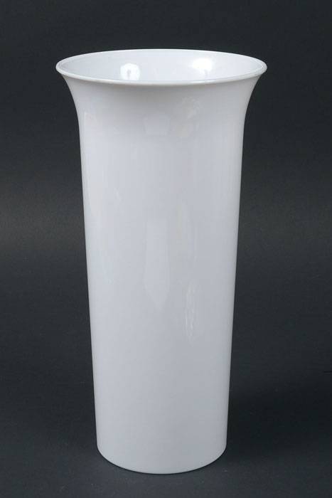 7&quot; X 14&quot; Round Plastic Vase White