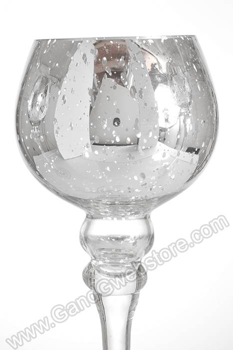 12&quot;/14&quot;/16&quot; Mercury Glass Candle Holder Silver Set/3