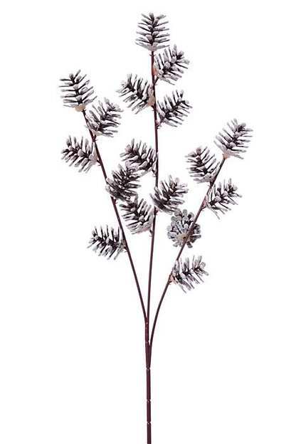 18" Plastic Pine Cone Spray