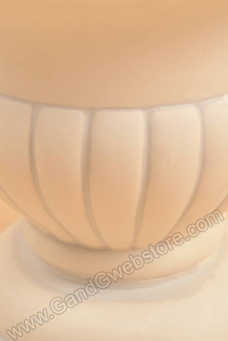 6.5" Round Bisque Grey-wash Urn Grey White