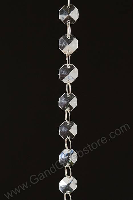 72" Acrylic Octagonal Bead Garland Clear