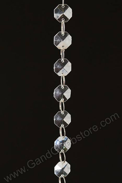 72" Acrylic Octagonal Bead Garland Clear