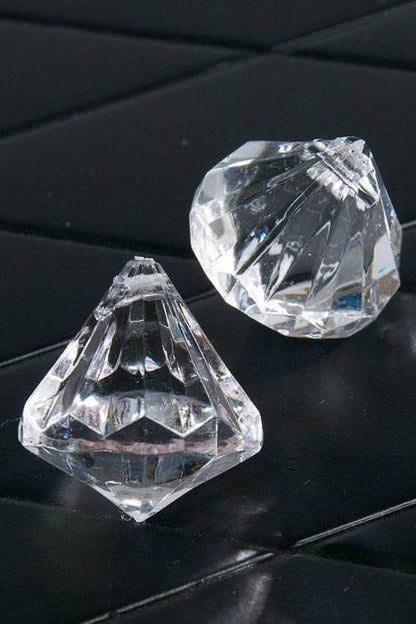 25mm Diamond Acrylic Drop Accessory Clear Pkg/24
