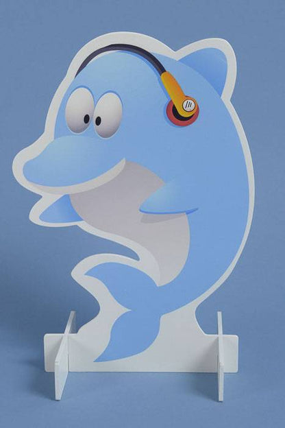 16" Wood Stand Shape Dolphin