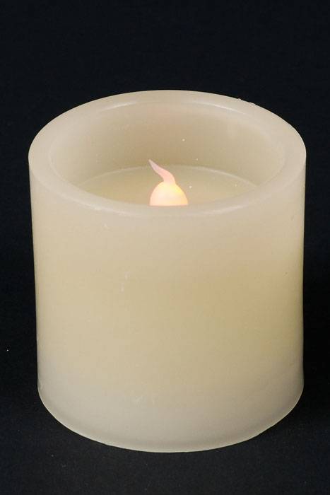 3" X 3" Flame-less Candle Ivory