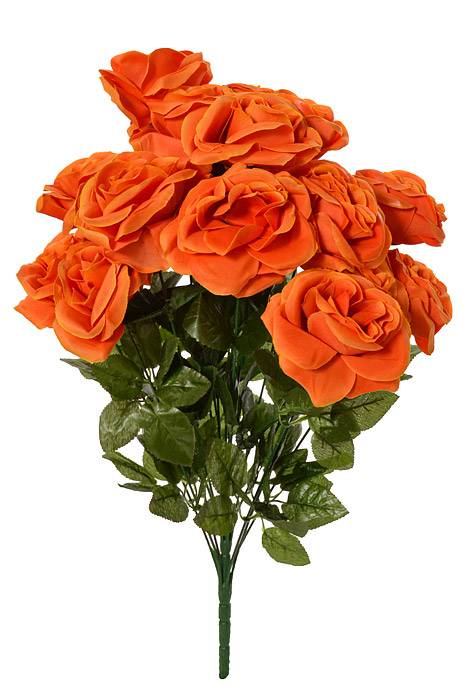 22" Silk Micro Peach Rose Bush Orange