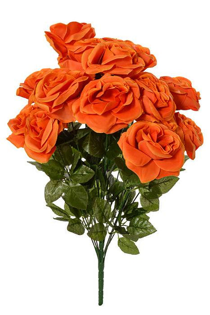 22" Silk Micro Peach Rose Bush Orange
