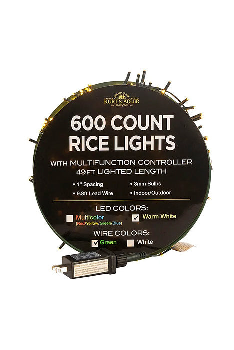 49Ft 600 Light Led Rice Light Garland Warm White