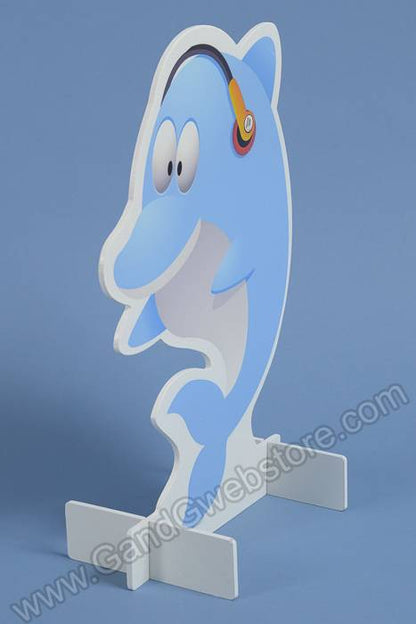 16" Wood Stand Shape Dolphin